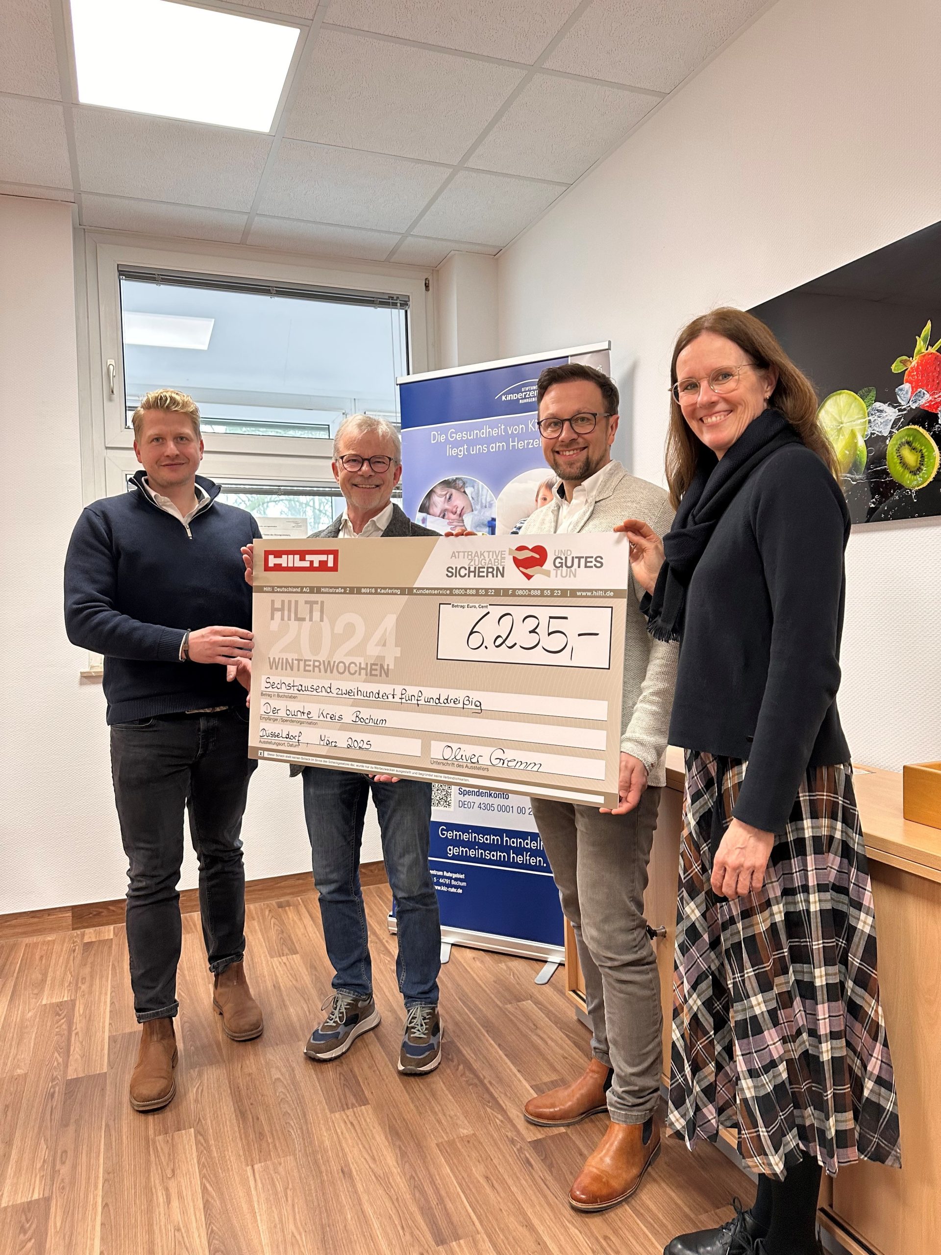 HILTI Deutschland AG fördert Kindergesundheit mit einer Spende an die Stiftung Kinderzentrum Ruhrgebiet